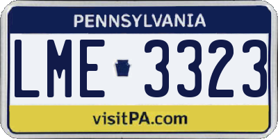 PA license plate LME3323