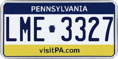 PA license plate LME3327