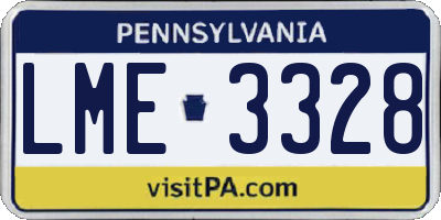 PA license plate LME3328
