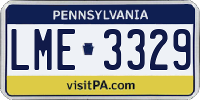 PA license plate LME3329