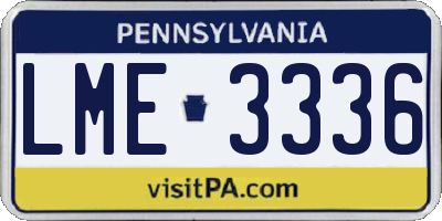 PA license plate LME3336
