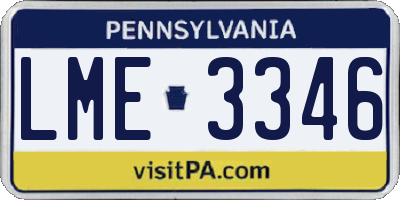PA license plate LME3346