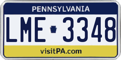 PA license plate LME3348