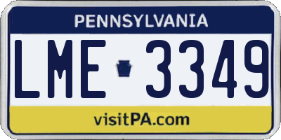 PA license plate LME3349