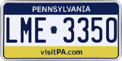 PA license plate LME3350