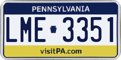 PA license plate LME3351
