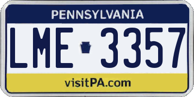 PA license plate LME3357