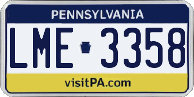 PA license plate LME3358