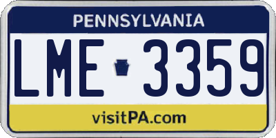 PA license plate LME3359