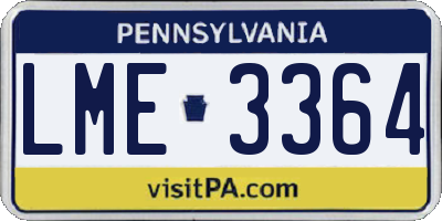 PA license plate LME3364