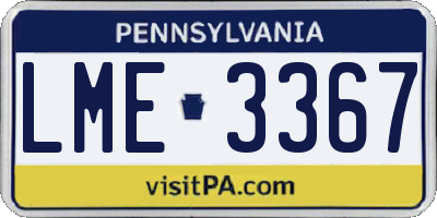 PA license plate LME3367