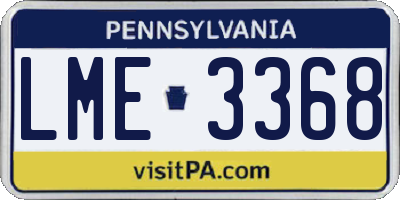 PA license plate LME3368