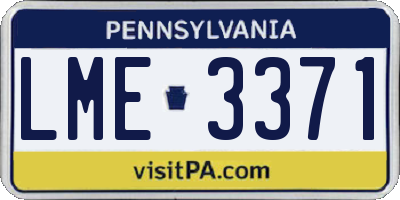 PA license plate LME3371