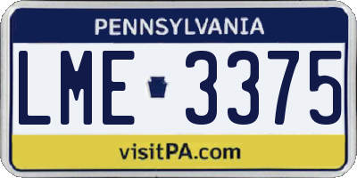 PA license plate LME3375