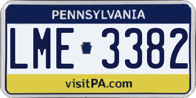 PA license plate LME3382