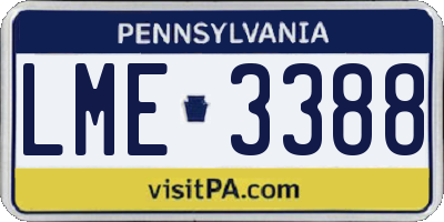 PA license plate LME3388