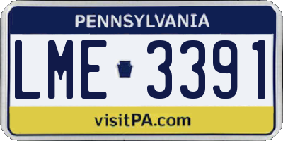 PA license plate LME3391