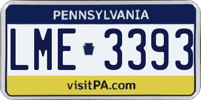 PA license plate LME3393