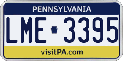 PA license plate LME3395