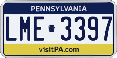 PA license plate LME3397