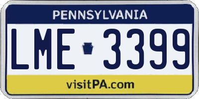 PA license plate LME3399