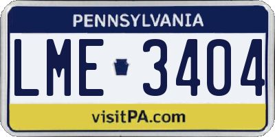 PA license plate LME3404