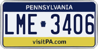 PA license plate LME3406
