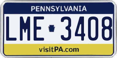 PA license plate LME3408