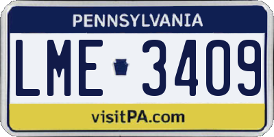 PA license plate LME3409