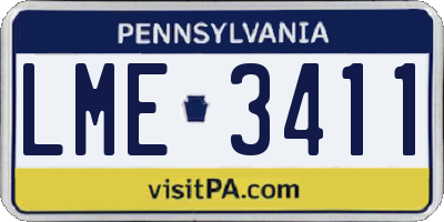 PA license plate LME3411