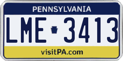 PA license plate LME3413
