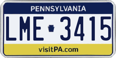 PA license plate LME3415