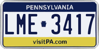 PA license plate LME3417