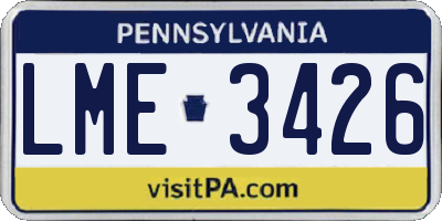 PA license plate LME3426