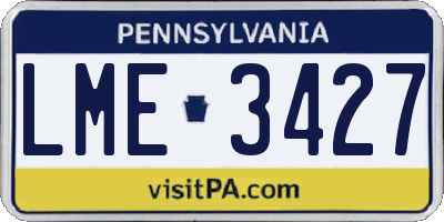 PA license plate LME3427