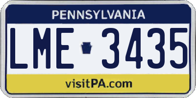 PA license plate LME3435