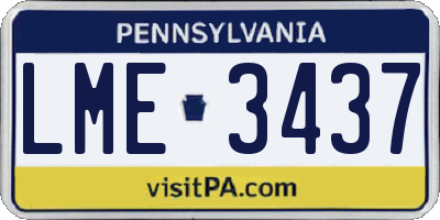 PA license plate LME3437