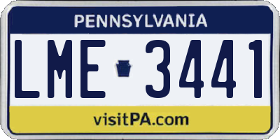 PA license plate LME3441