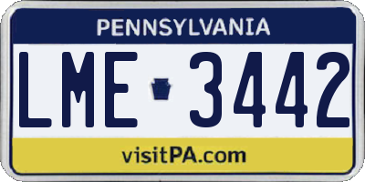 PA license plate LME3442