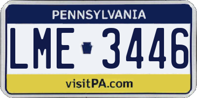 PA license plate LME3446