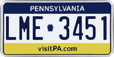 PA license plate LME3451