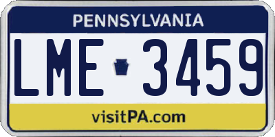 PA license plate LME3459