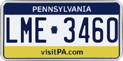 PA license plate LME3460
