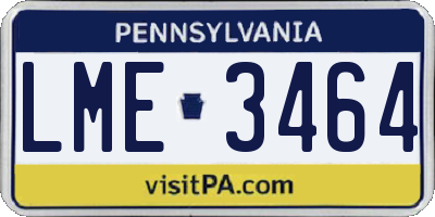PA license plate LME3464