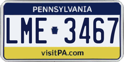 PA license plate LME3467