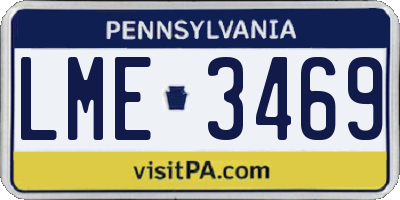 PA license plate LME3469
