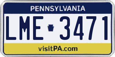 PA license plate LME3471