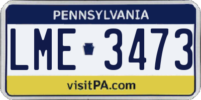 PA license plate LME3473