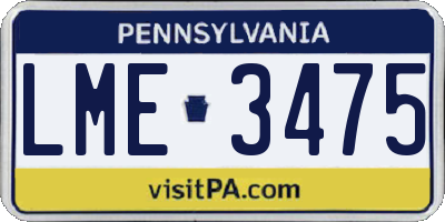 PA license plate LME3475