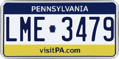 PA license plate LME3479